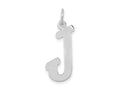 FJC Finejewelers 10 kt White Gold Small Script Initial J Charm 17 mm x 11 mm