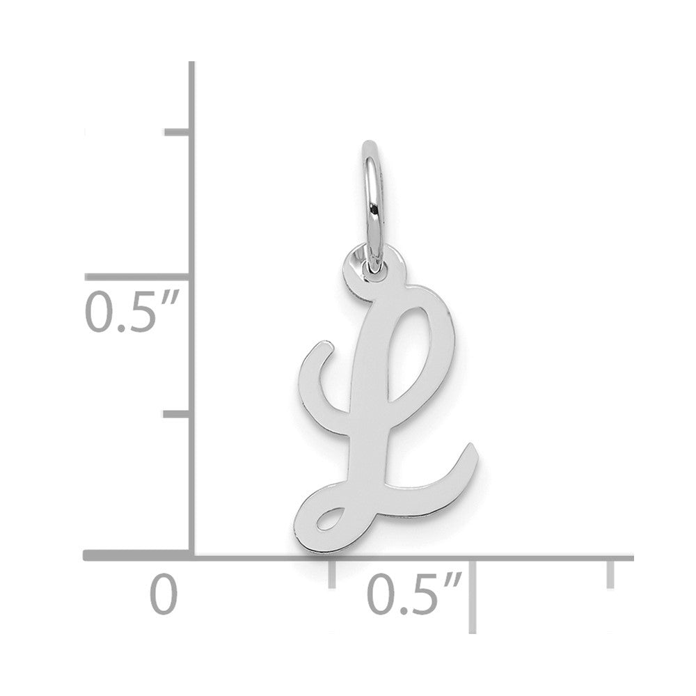 FJC Finejewelers 10 kt White Gold Small Script Initial L Charm 17 mm x 11 mm
