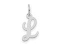 FJC Finejewelers 10 kt White Gold Small Script Initial L Charm 17 mm x 11 mm
