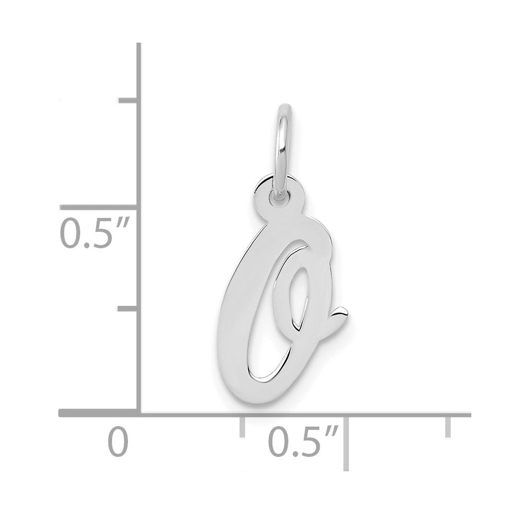 FJC Finejewelers 10 kt White Gold Small Script Initial O Charm 17 mm x 11 mm