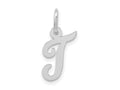 FJC Finejewelers 10 kt White Gold Small Script Initial T Charm 17 mm x 11 mm