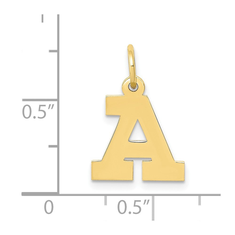 FJC Finejewelers 10 kt Yellow Gold Small Block Initial A Charm 18 x 12 mm