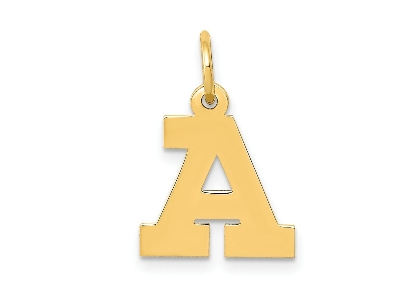 FJC Finejewelers 10 kt Yellow Gold Small Block Initial A Charm 18 x 12 mm