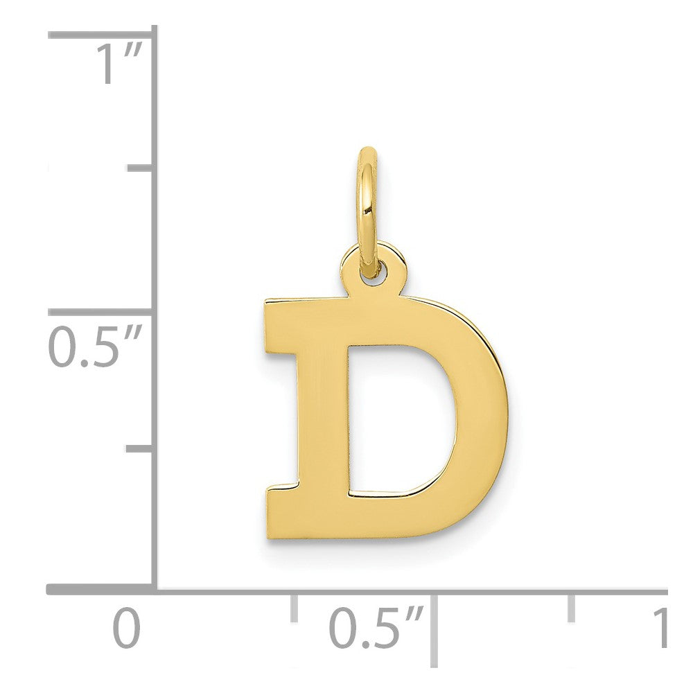 FJC Finejewelers 10 kt Yellow Gold Small Block Initial D Charm 18 x 10 mm