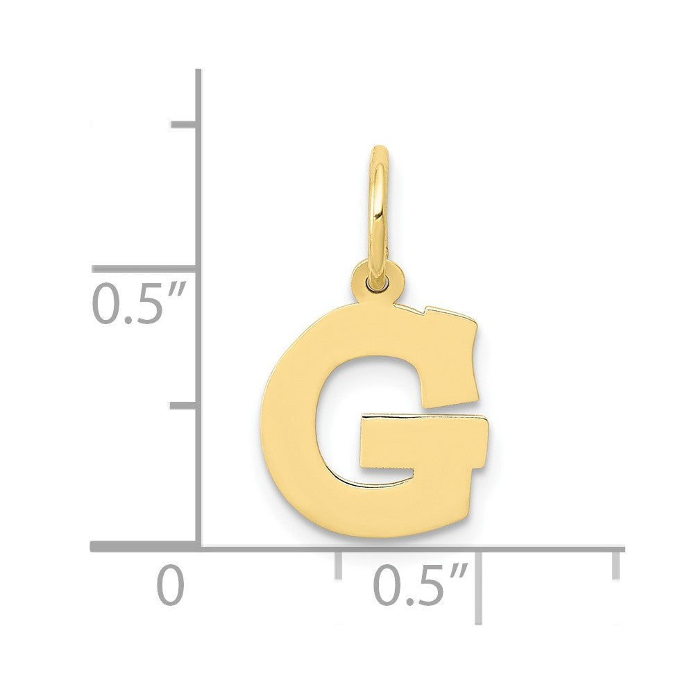 FJC Finejewelers 10 kt Yellow Gold Small Block Initial G Charm 18 x 12 mm