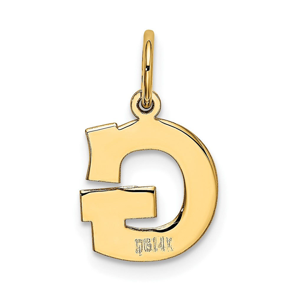 FJC Finejewelers 10 kt Yellow Gold Small Block Initial G Charm 18 x 12 mm