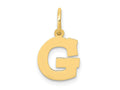 FJC Finejewelers 10 kt Yellow Gold Small Block Initial G Charm 18 x 12 mm