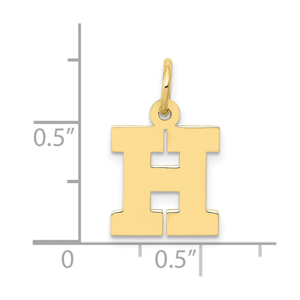 FJC Finejewelers 10 kt Yellow Gold Small Block Initial H Charm 18 x 12 mm