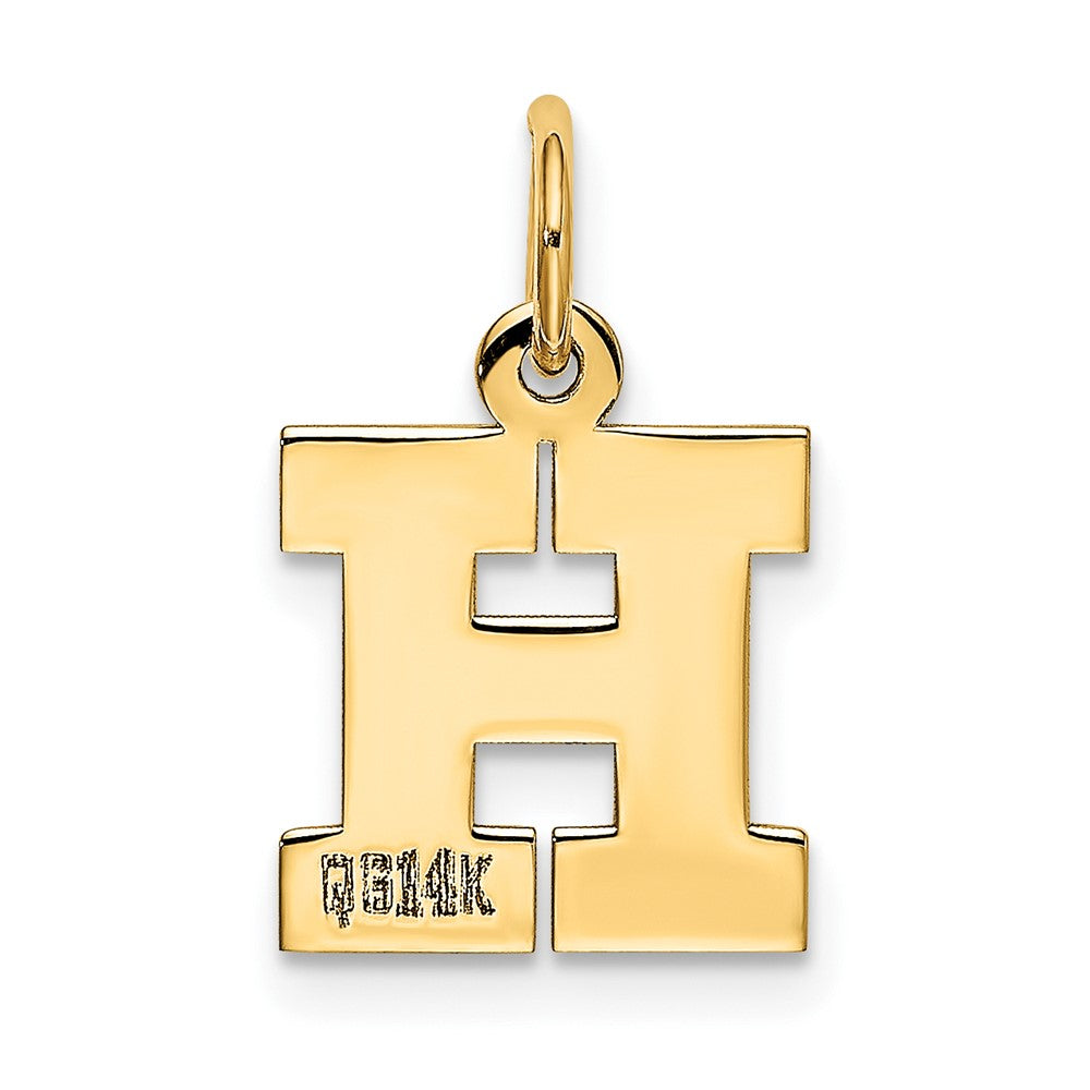 FJC Finejewelers 10 kt Yellow Gold Small Block Initial H Charm 18 x 12 mm