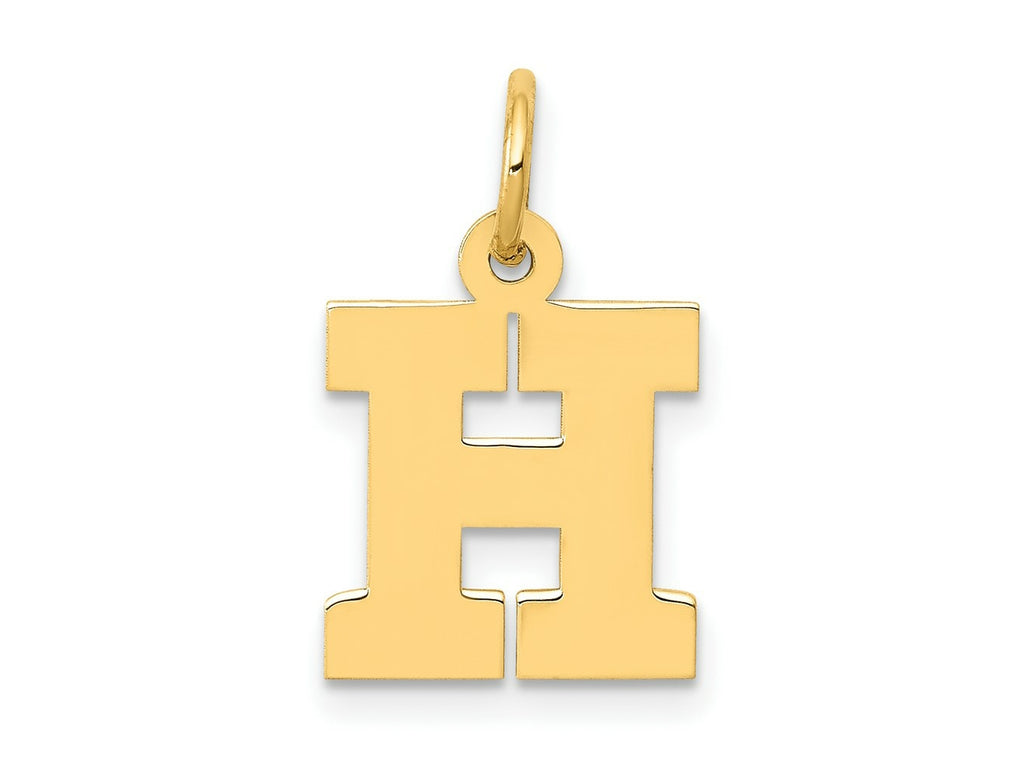 FJC Finejewelers 10 kt Yellow Gold Small Block Initial H Charm 18 x 12 mm