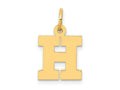 FJC Finejewelers 10 kt Yellow Gold Small Block Initial H Charm 18 x 12 mm