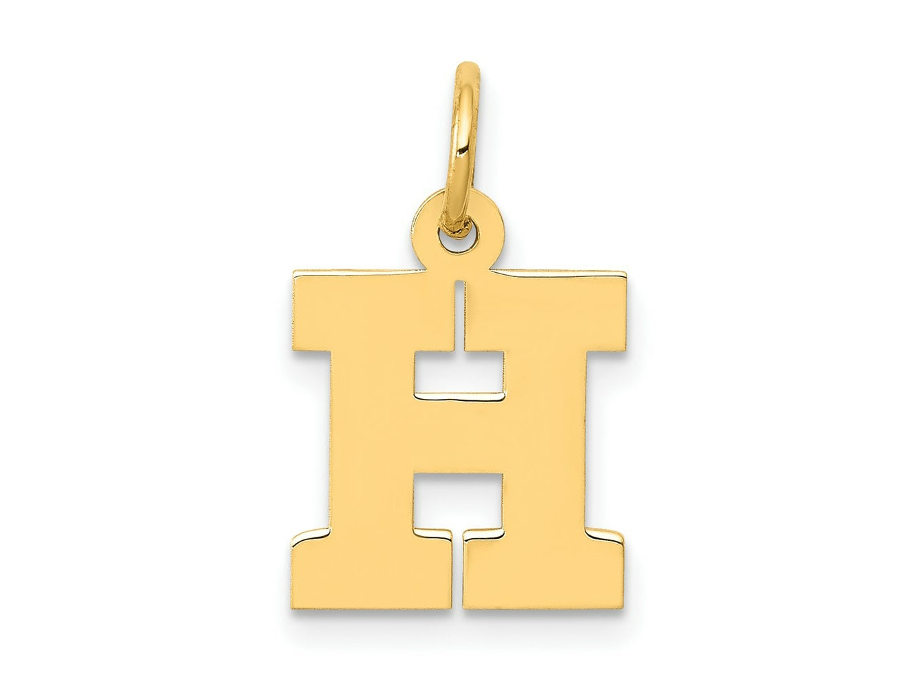 FJC Finejewelers 10 kt Yellow Gold Small Block Initial H Charm 18 x 12 mm