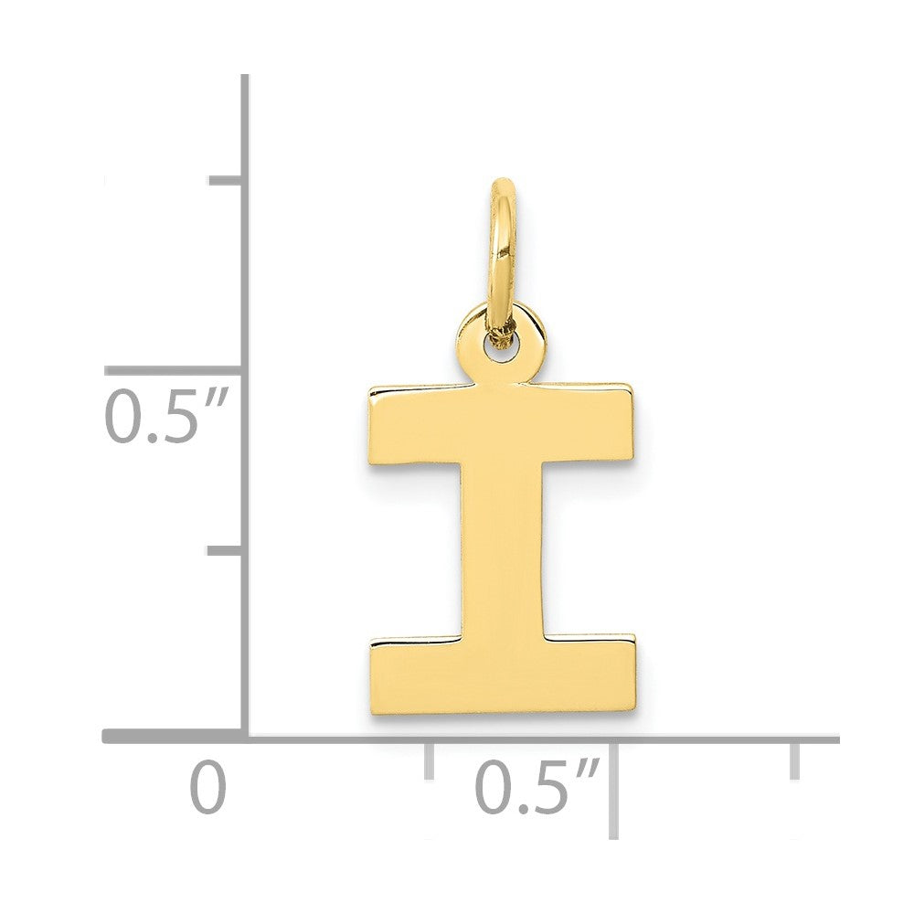 FJC Finejewelers 10 kt Yellow Gold Small Block Initial I Charm 18 x 12 mm
