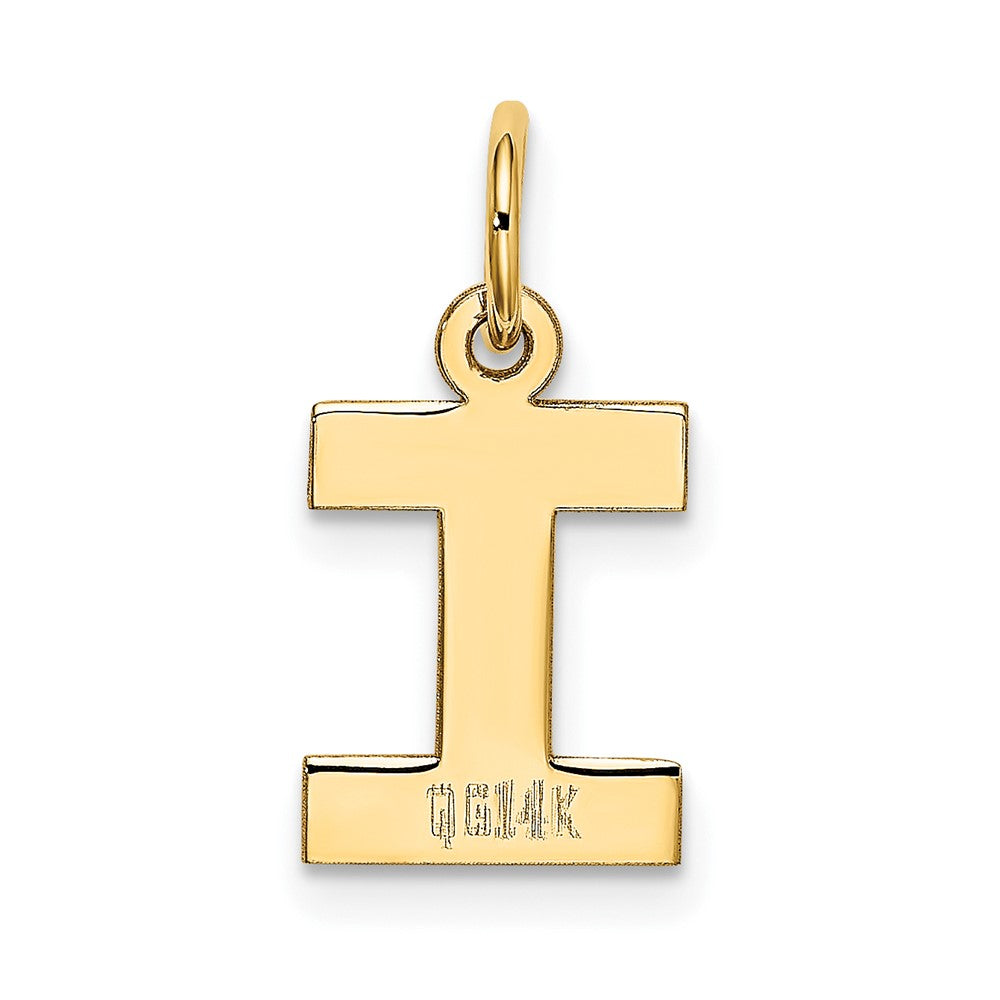 FJC Finejewelers 10 kt Yellow Gold Small Block Initial I Charm 18 x 12 mm