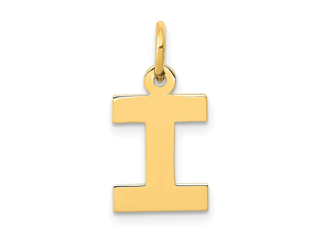 FJC Finejewelers 10 kt Yellow Gold Small Block Initial I Charm 18 x 12 mm