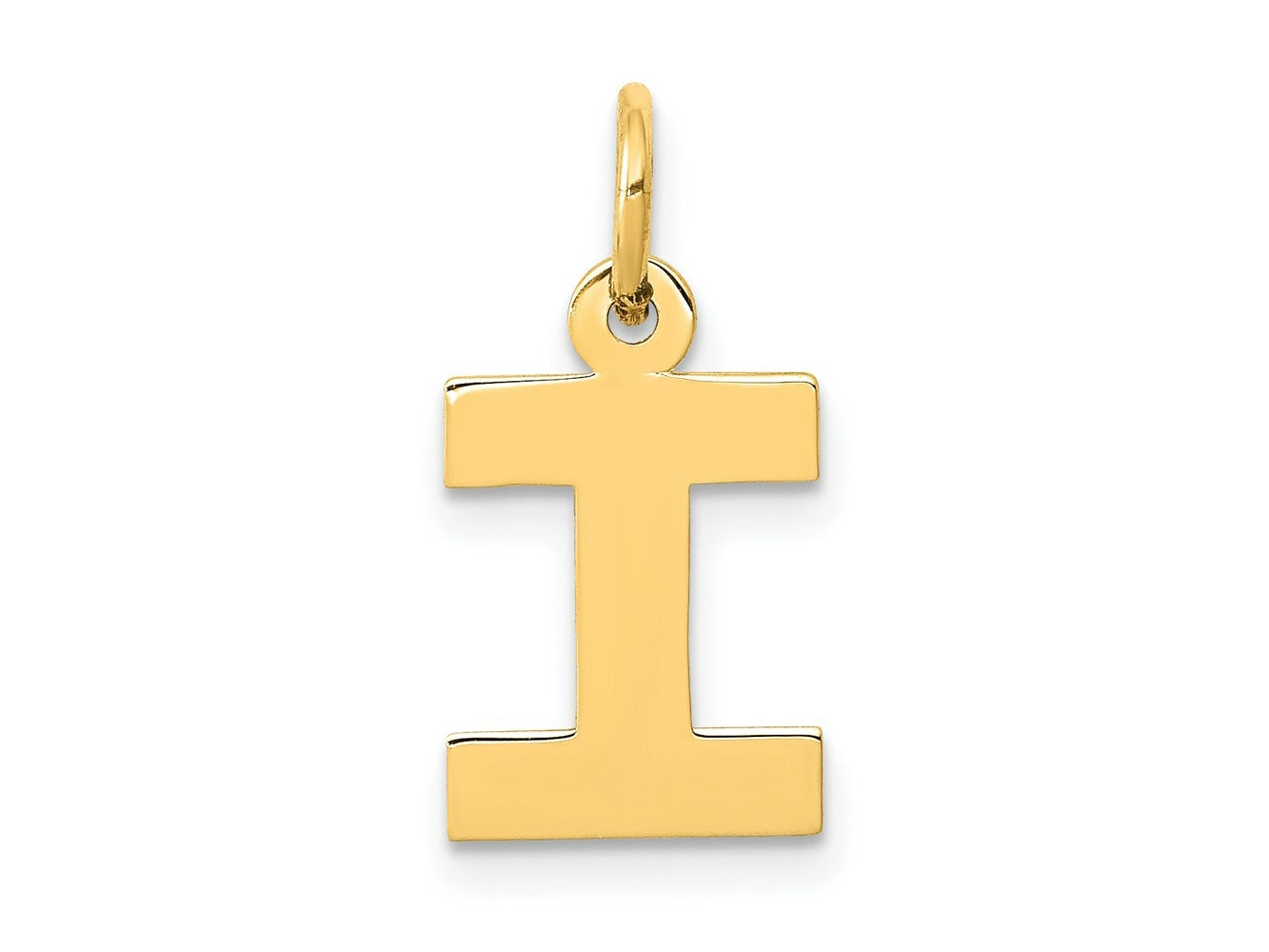 FJC Finejewelers 10 kt Yellow Gold Small Block Initial I Charm 18 x 12 mm