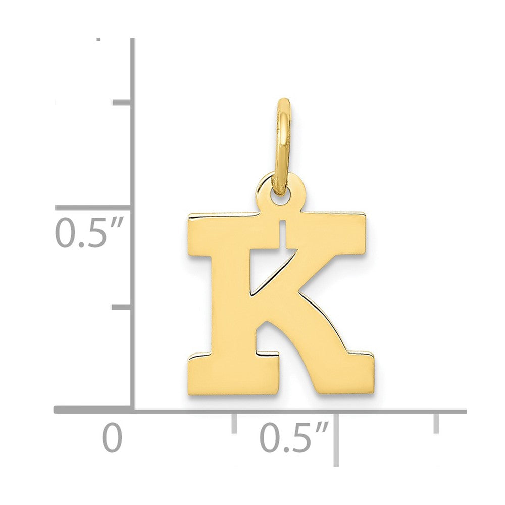 FJC Finejewelers 10 kt Yellow Gold Small Block Initial K Charm 18 x 12 mm