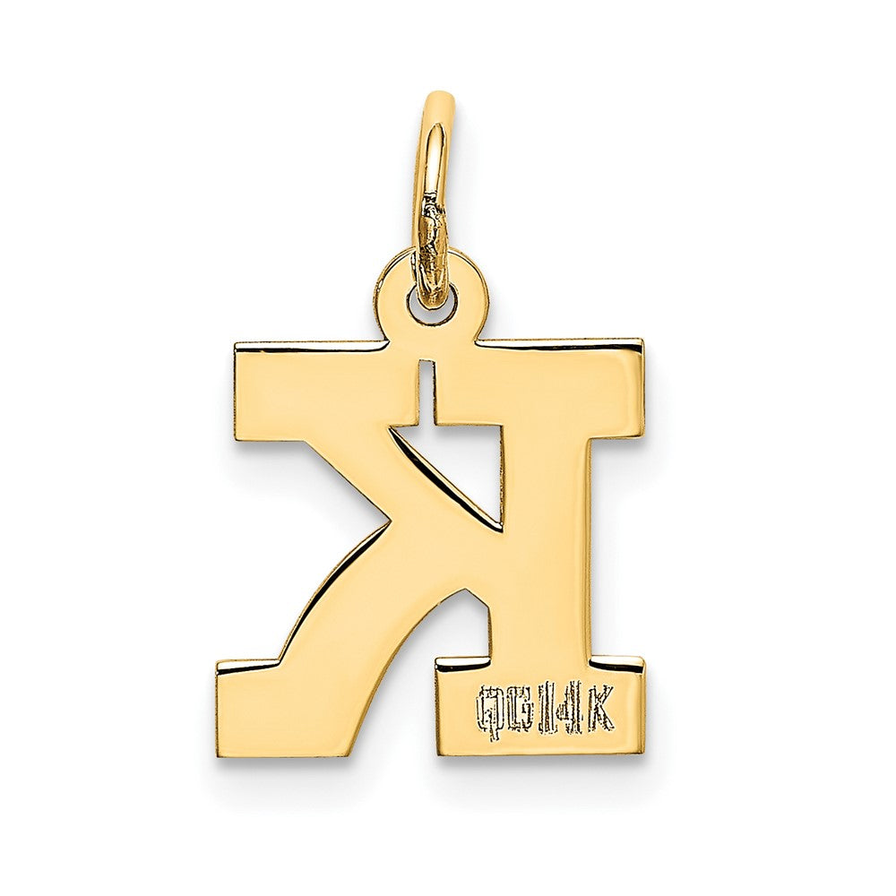 FJC Finejewelers 10 kt Yellow Gold Small Block Initial K Charm 18 x 12 mm