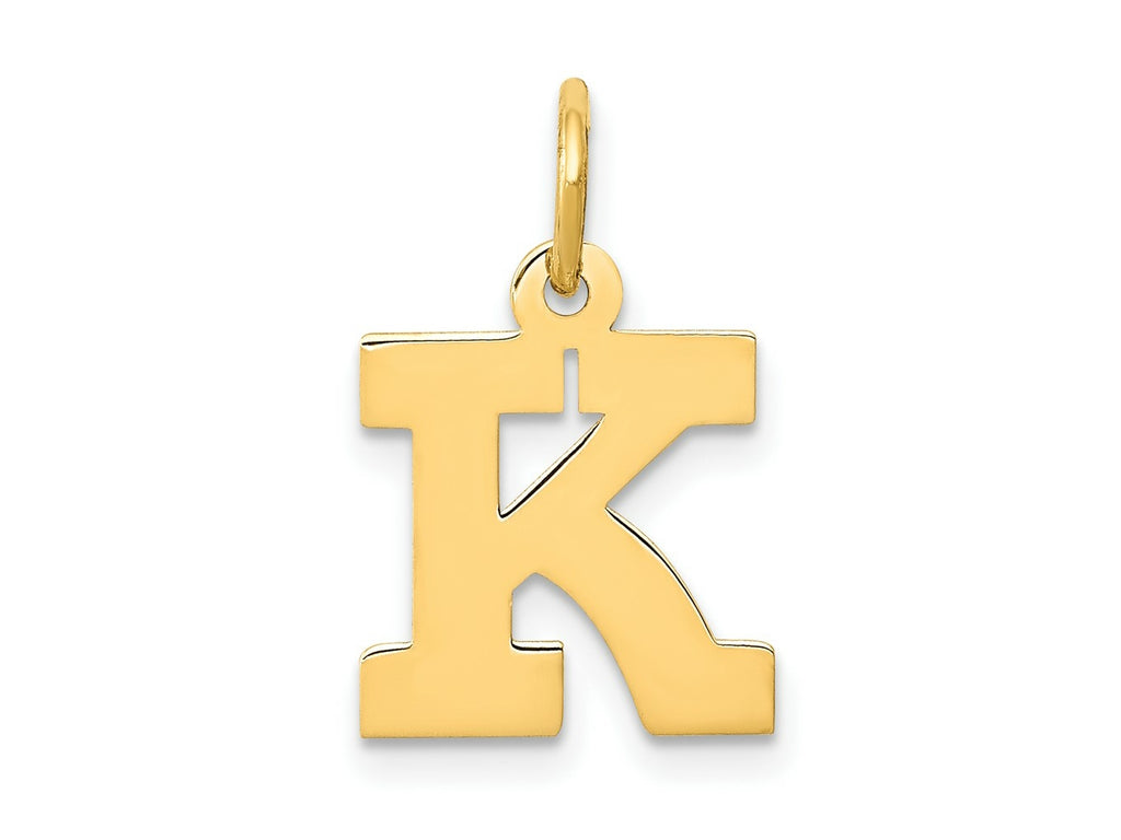FJC Finejewelers 10 kt Yellow Gold Small Block Initial K Charm 18 x 12 mm