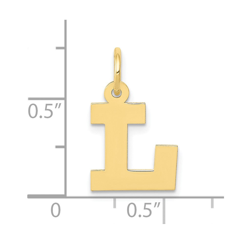 FJC Finejewelers 10 kt Yellow Gold Small Block Initial L Charm 18 x 12 mm