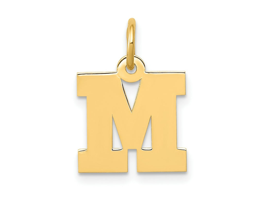 FJC Finejewelers 10 kt Yellow Gold Small Block Initial M Charm 18 x 12 mm