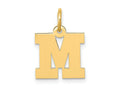 FJC Finejewelers 10 kt Yellow Gold Small Block Initial M Charm 18 x 12 mm