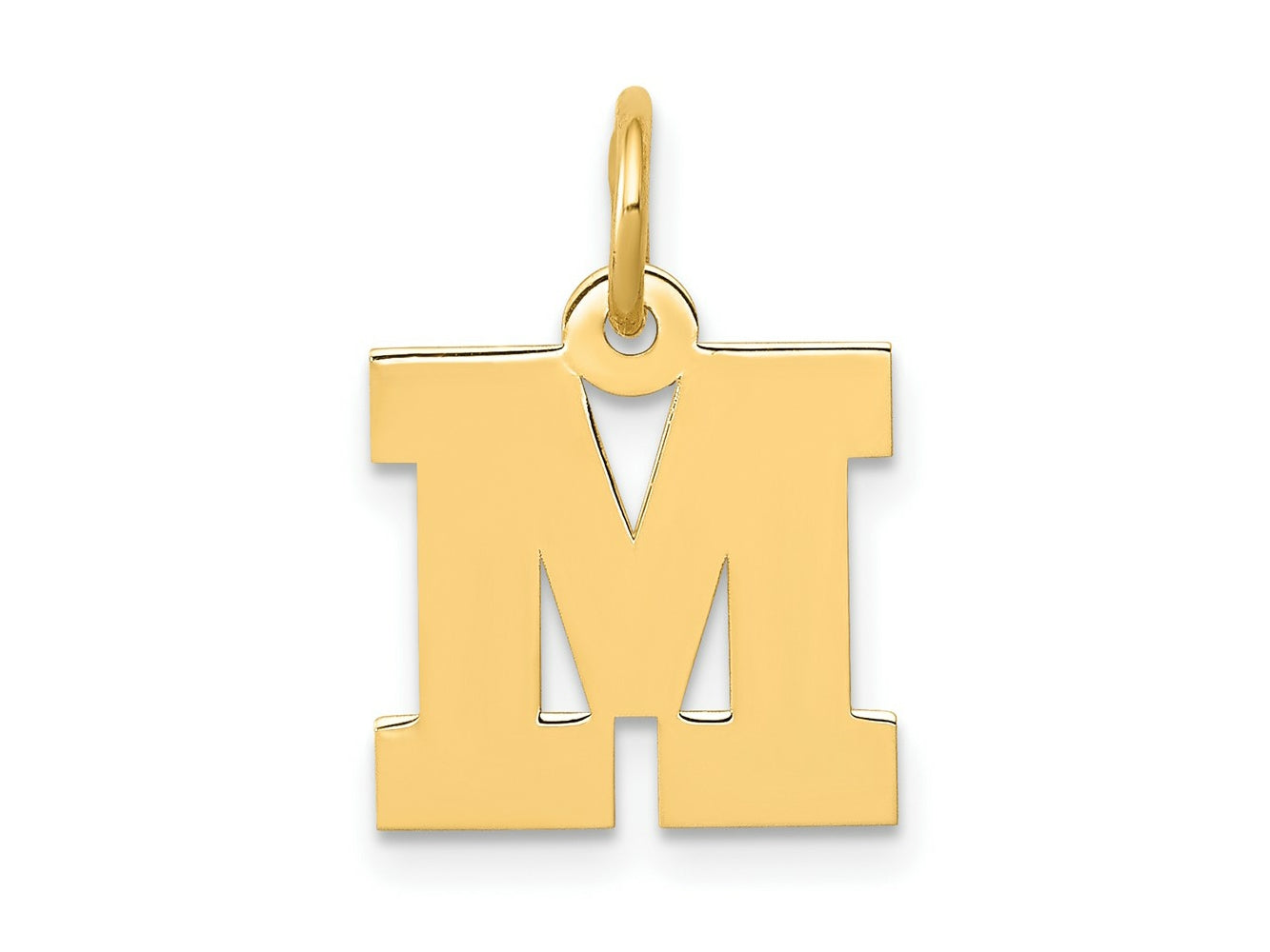 FJC Finejewelers 10 kt Yellow Gold Small Block Initial M Charm 18 x 12 mm