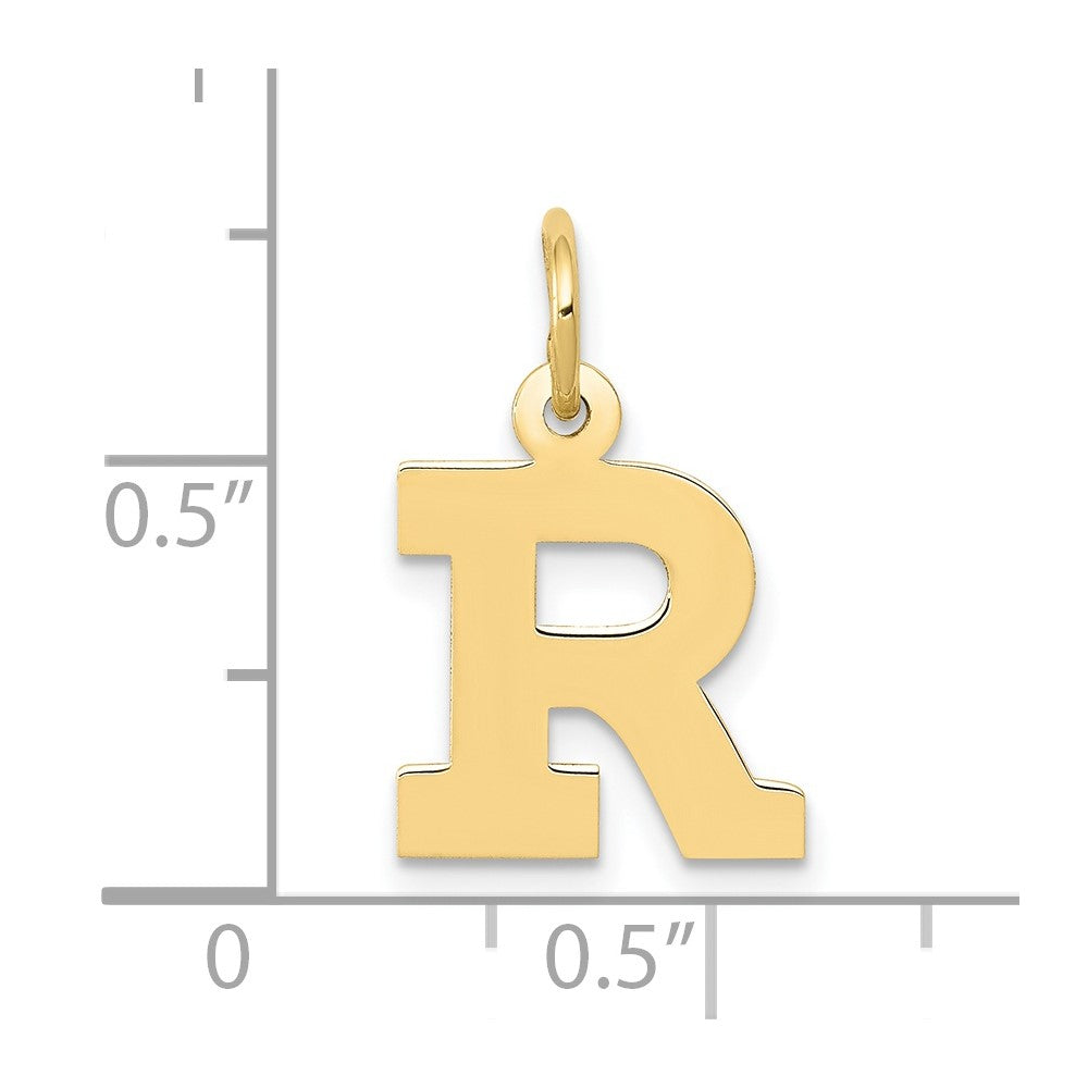 FJC Finejewelers 10 kt Yellow Gold Small Block Initial R Charm 18 x 12 mm