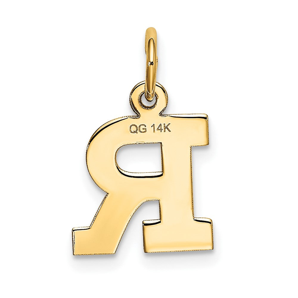 FJC Finejewelers 10 kt Yellow Gold Small Block Initial R Charm 18 x 12 mm