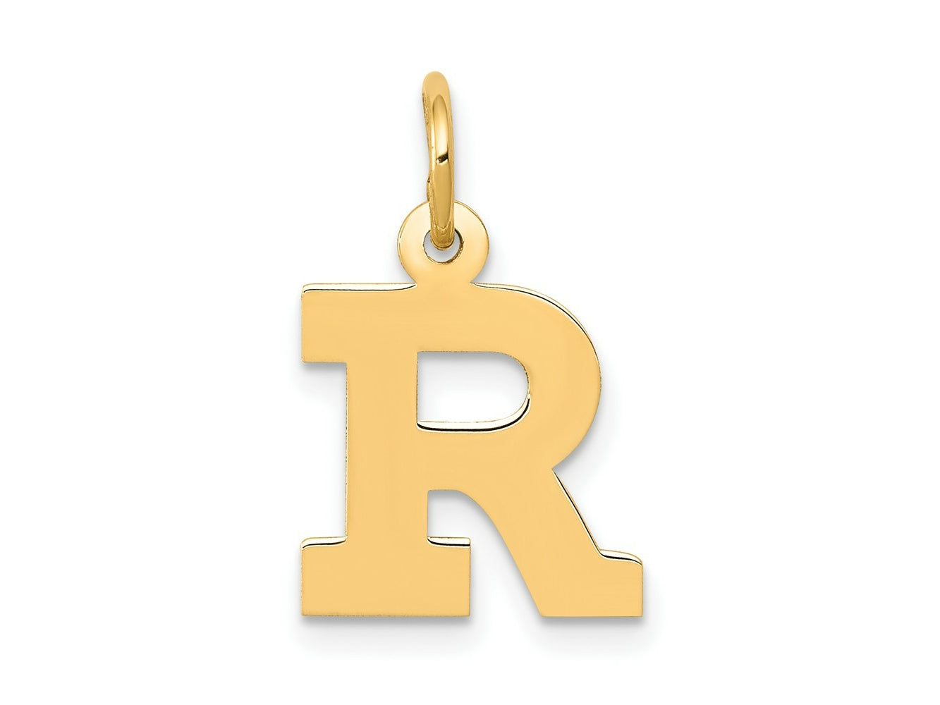 FJC Finejewelers 10 kt Yellow Gold Small Block Initial R Charm 18 x 12 mm