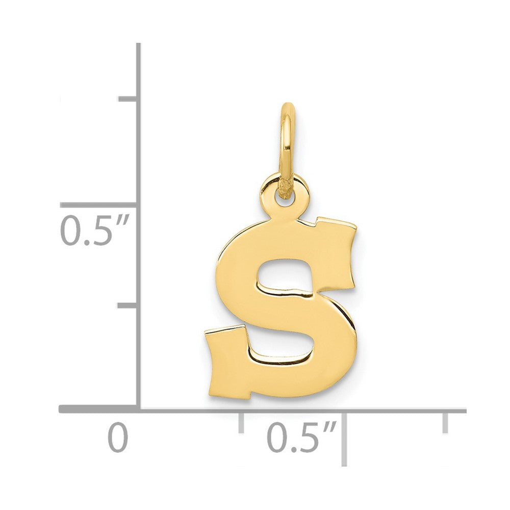 FJC Finejewelers 10 kt Yellow Gold Small Block Initial S Charm 18 x 12 mm