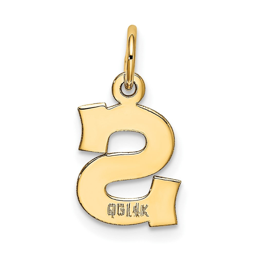 FJC Finejewelers 10 kt Yellow Gold Small Block Initial S Charm 18 x 12 mm
