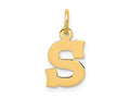 FJC Finejewelers 10 kt Yellow Gold Small Block Initial S Charm 18 x 12 mm