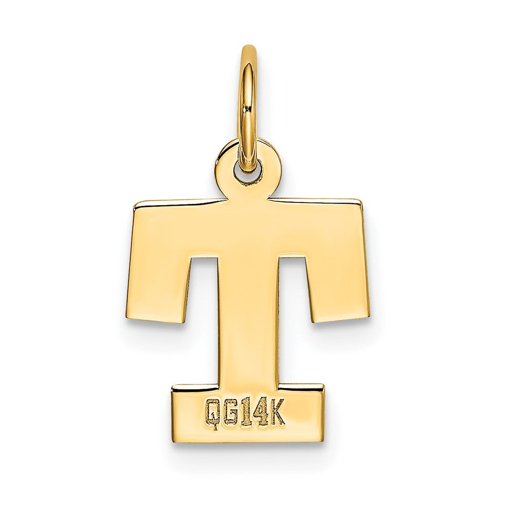 FJC Finejewelers 10 kt Yellow Gold Small Block Initial T Charm 18 x 12 mm