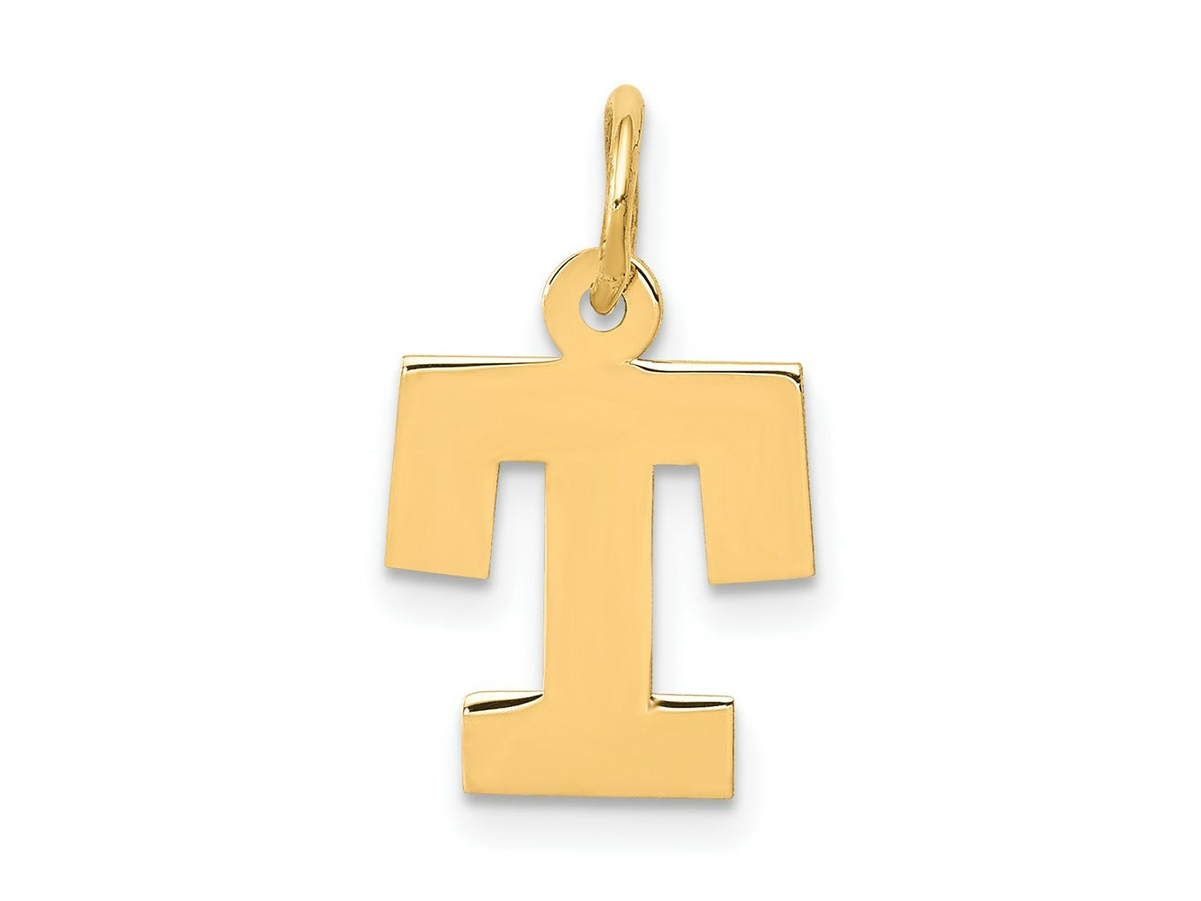 FJC Finejewelers 10 kt Yellow Gold Small Block Initial T Charm 18 x 12 mm