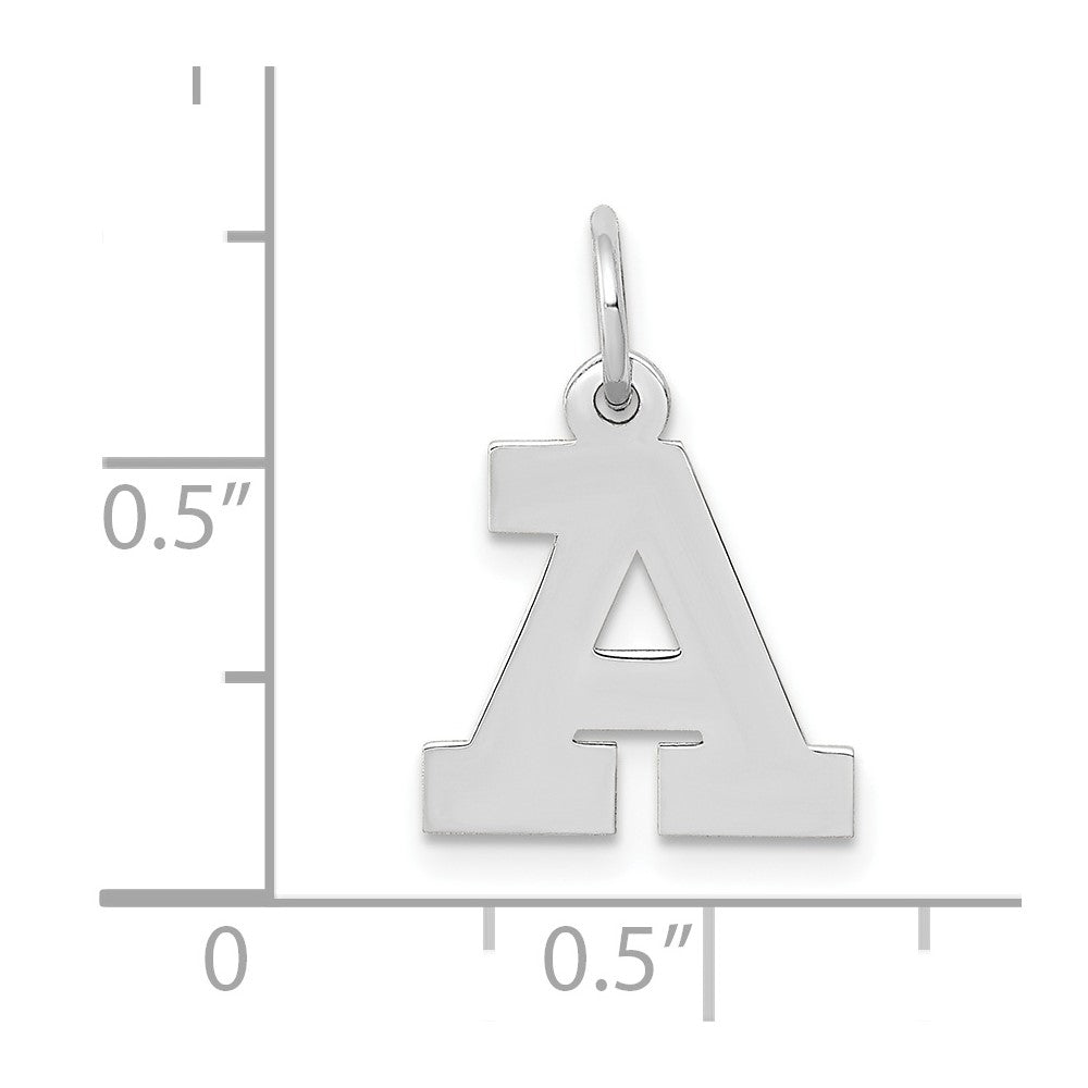 FJC Finejewelers 10 kt White Gold Small Block Initial A Charm 18 mm x 12 mm