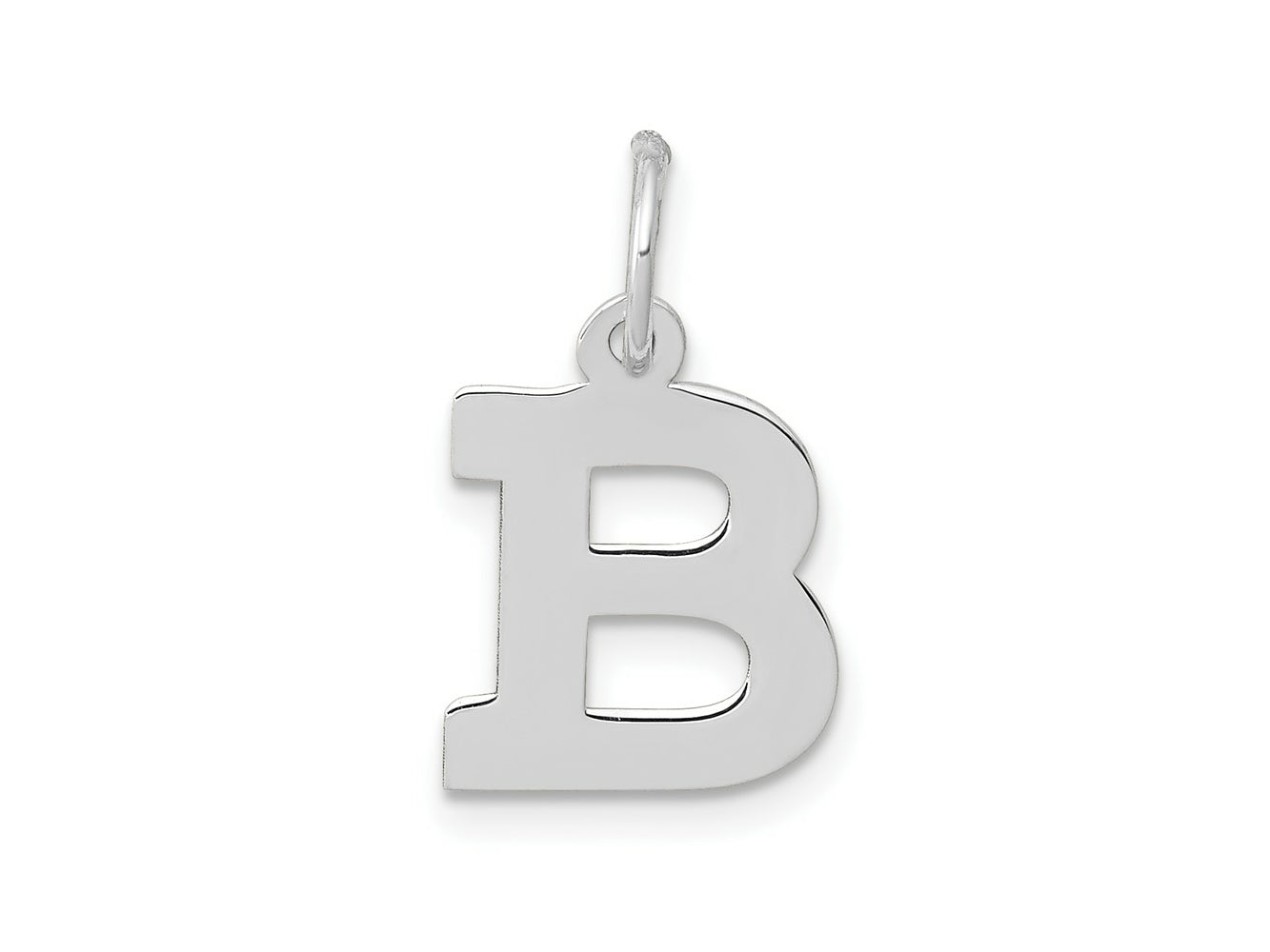 FJC Finejewelers 10 kt White Gold Small Block Initial B Charm 18 mm x 10 mm