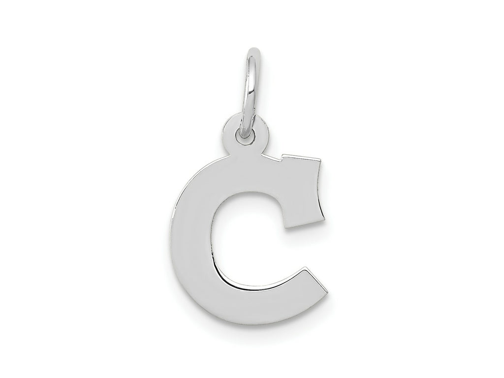 FJC Finejewelers 10 kt White Gold Small Block Initial C Charm 18 mm x 10 mm