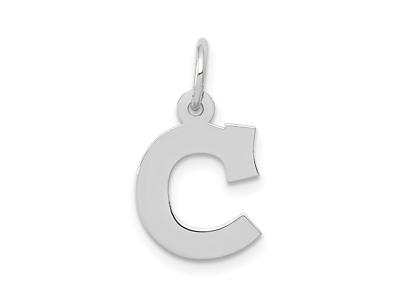 FJC Finejewelers 10 kt White Gold Small Block Initial C Charm 18 mm x 10 mm