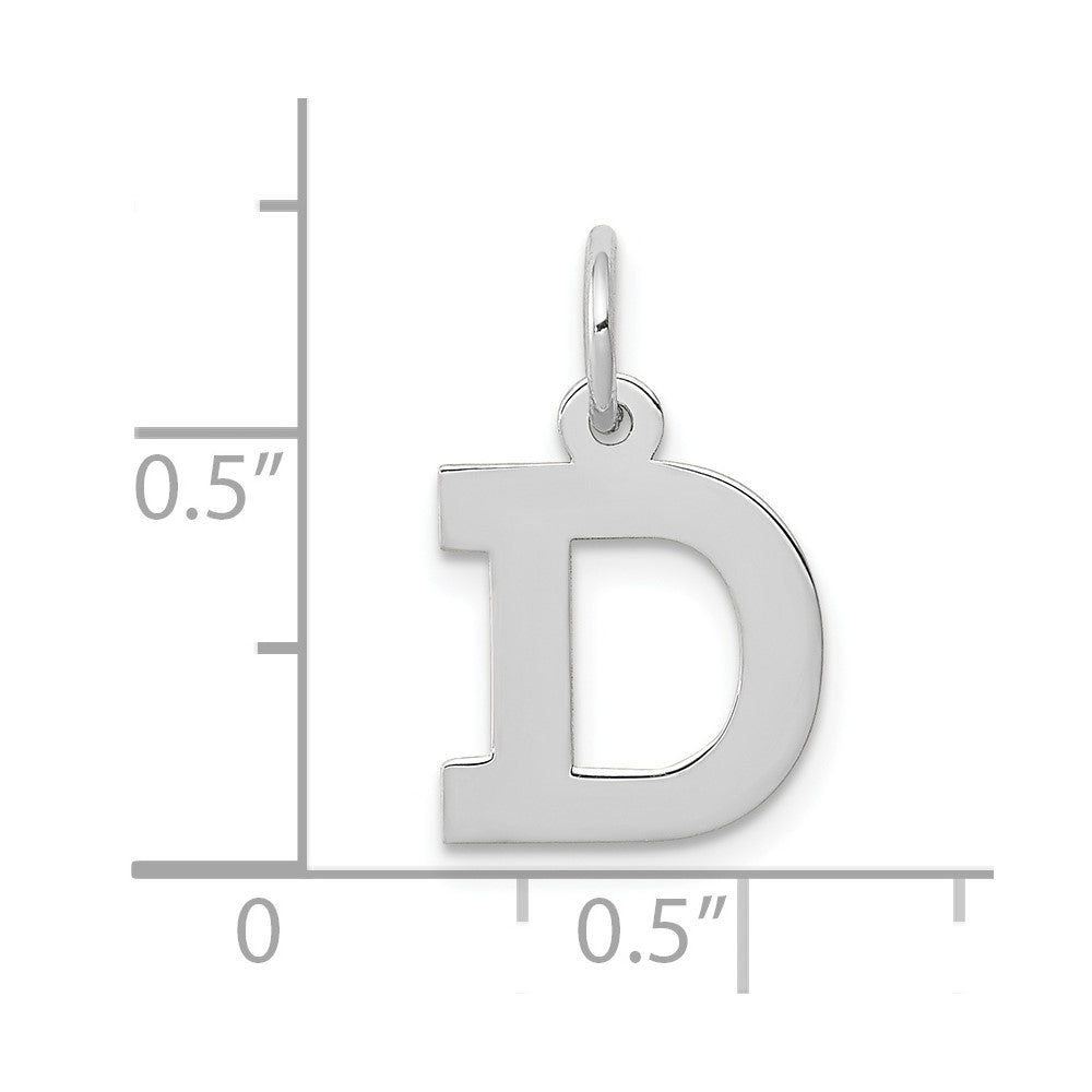 FJC Finejewelers 10 kt White Gold Small Block Initial D Charm 18 mm x 10 mm