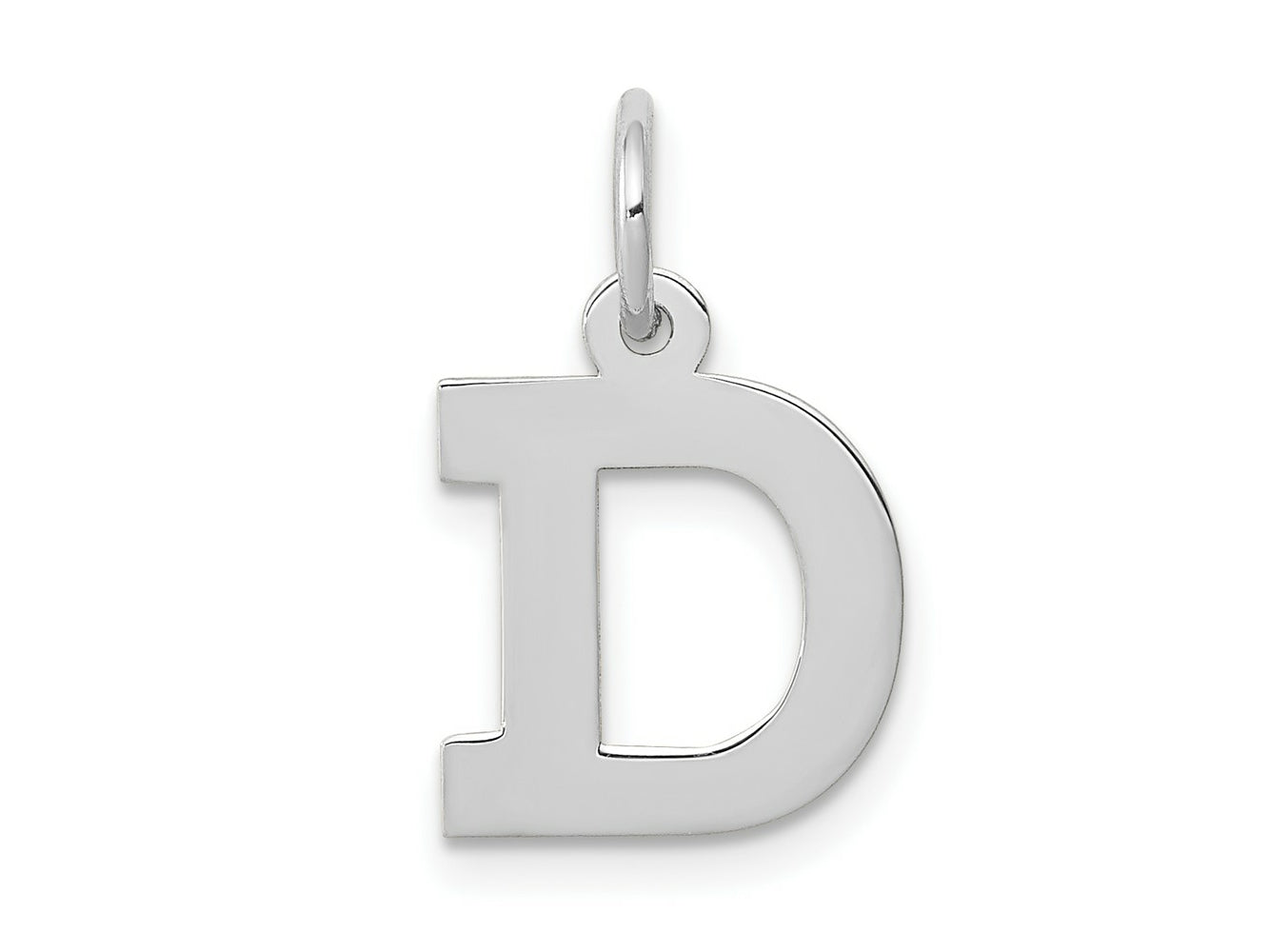 FJC Finejewelers 10 kt White Gold Small Block Initial D Charm 18 mm x 10 mm