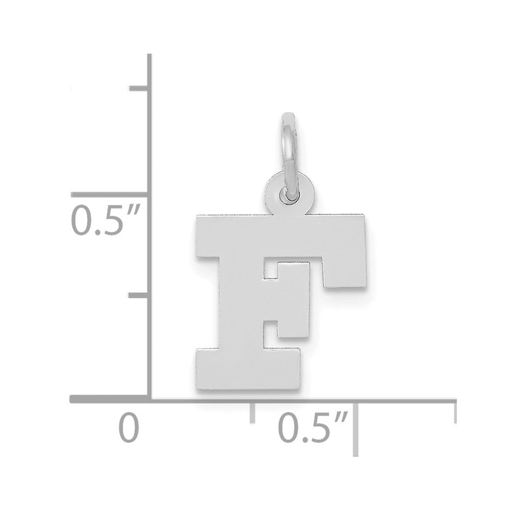 FJC Finejewelers 10 kt White Gold Small Block Initial F Charm 18 mm x 12 mm