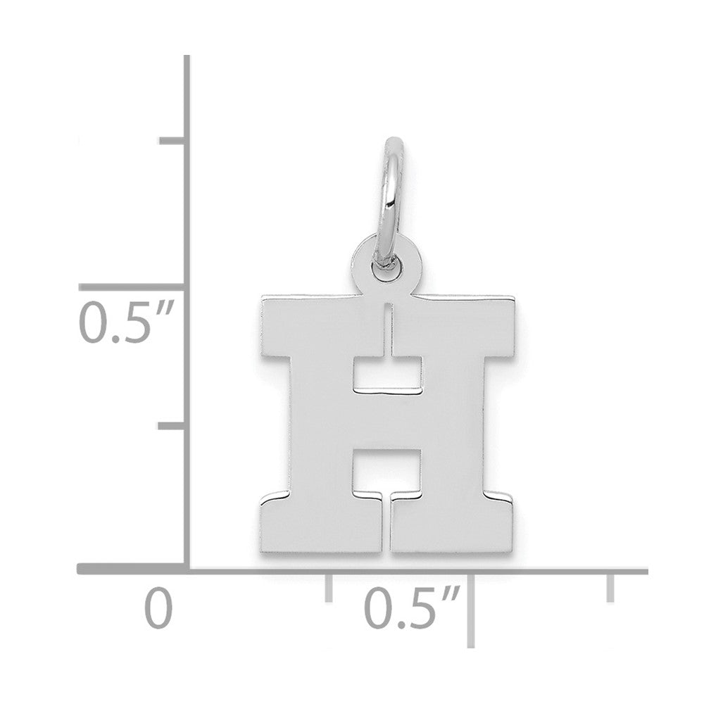 FJC Finejewelers 10 kt White Gold Small Block Initial H Charm 18 mm x 12 mm