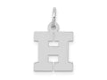 FJC Finejewelers 10 kt White Gold Small Block Initial H Charm 18 mm x 12 mm