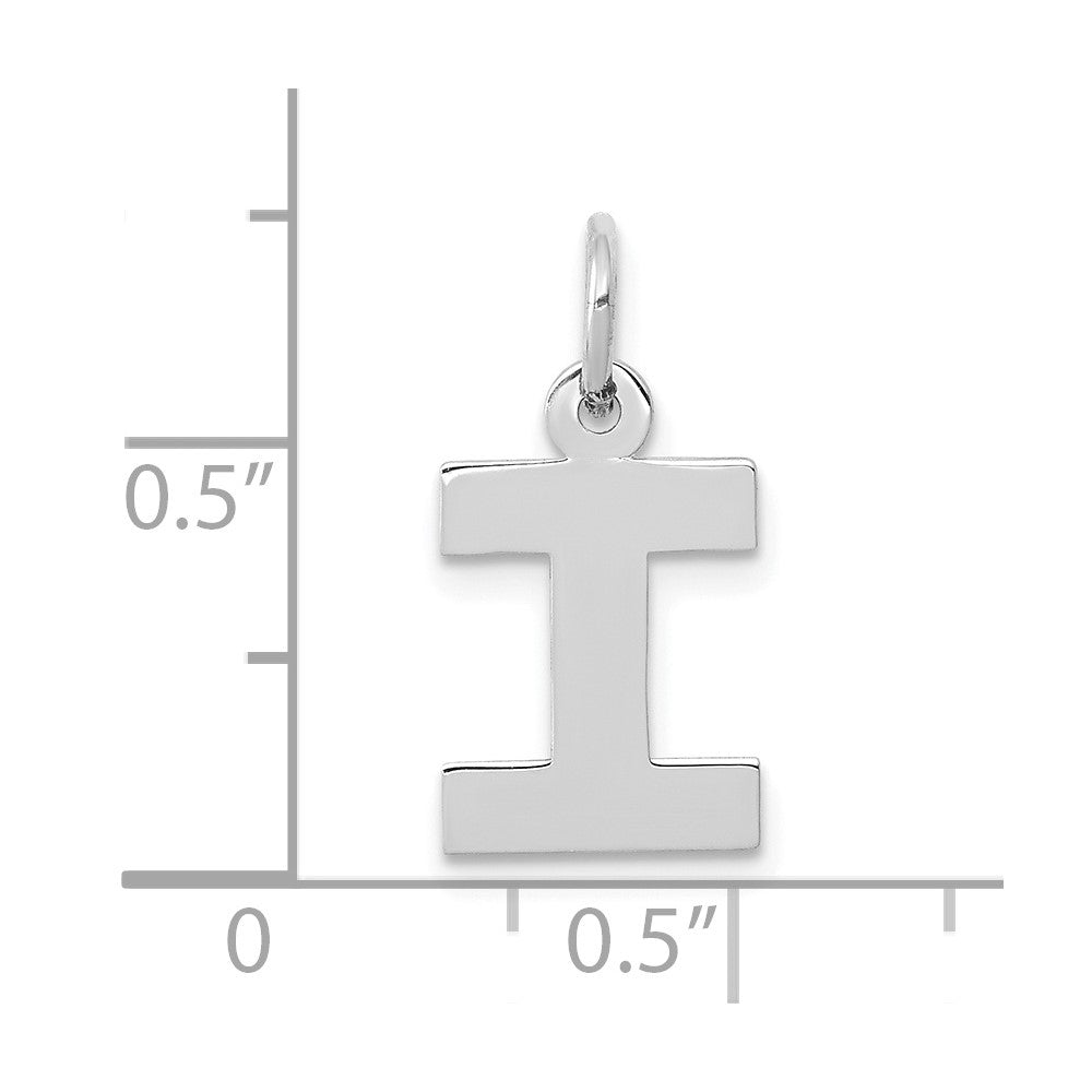 FJC Finejewelers 10 kt White Gold Small Block Initial I Charm 18 mm x 12 mm