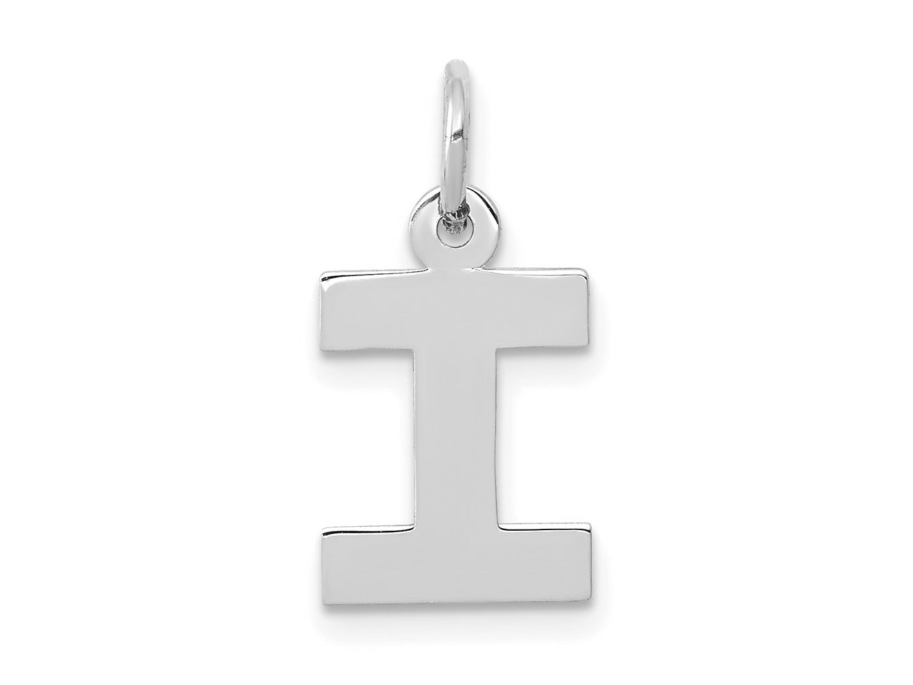 FJC Finejewelers 10 kt White Gold Small Block Initial I Charm 18 mm x 12 mm