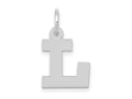 FJC Finejewelers 10 kt White Gold Small Block Initial L Charm 18 mm x 12 mm