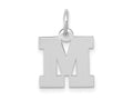FJC Finejewelers 10 kt White Gold Small Block Initial M Charm 18 mm x 12 mm