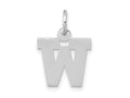 FJC Finejewelers 10 kt White Gold Small Block Initial W Charm 18 mm x 12 mm