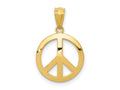 FJC Finejewelers 10 kt Yellow Gold Polished Peace Sign Circle Charm 30 x 12 mm